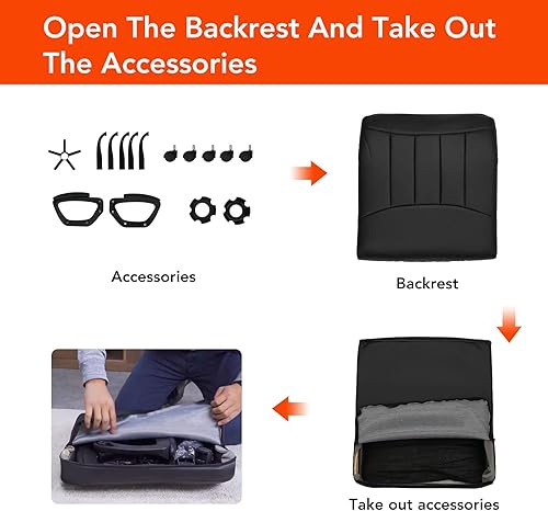 Miniatura 3 de CLATINA Silla ejecutiva de oficina de cuero, silla de escritorio de computadora con respaldo medio con soporte lumbar y reposabrazos acolchados,