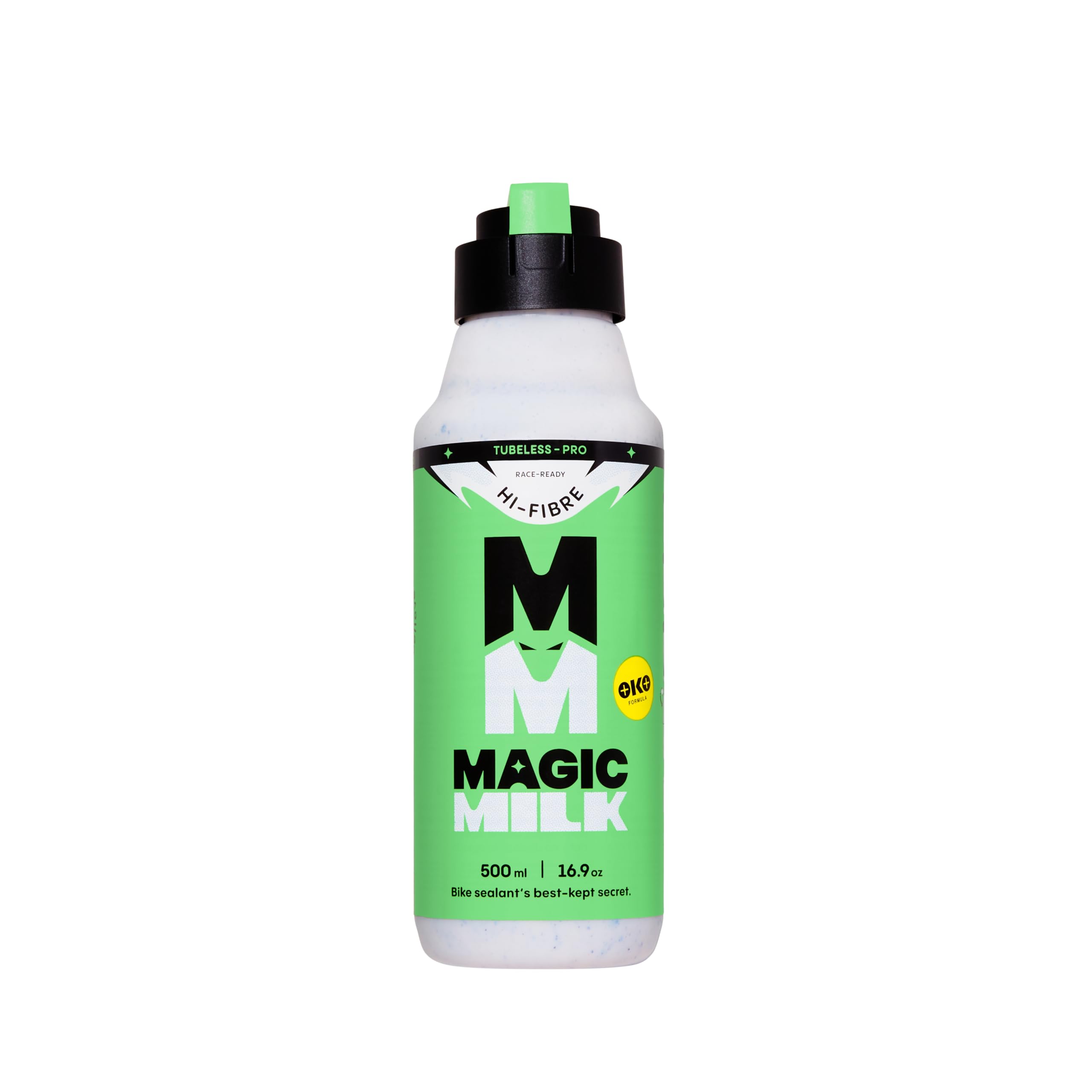 Magic Milk Hi-Fibre Tubeless Bike Tyre Sealant – Seals Punctures up to 8 mm – Long-Lasting 6 Months – Innovative Presta & Schrader Valve Cap – MTB, Gravel, Enduro & Road