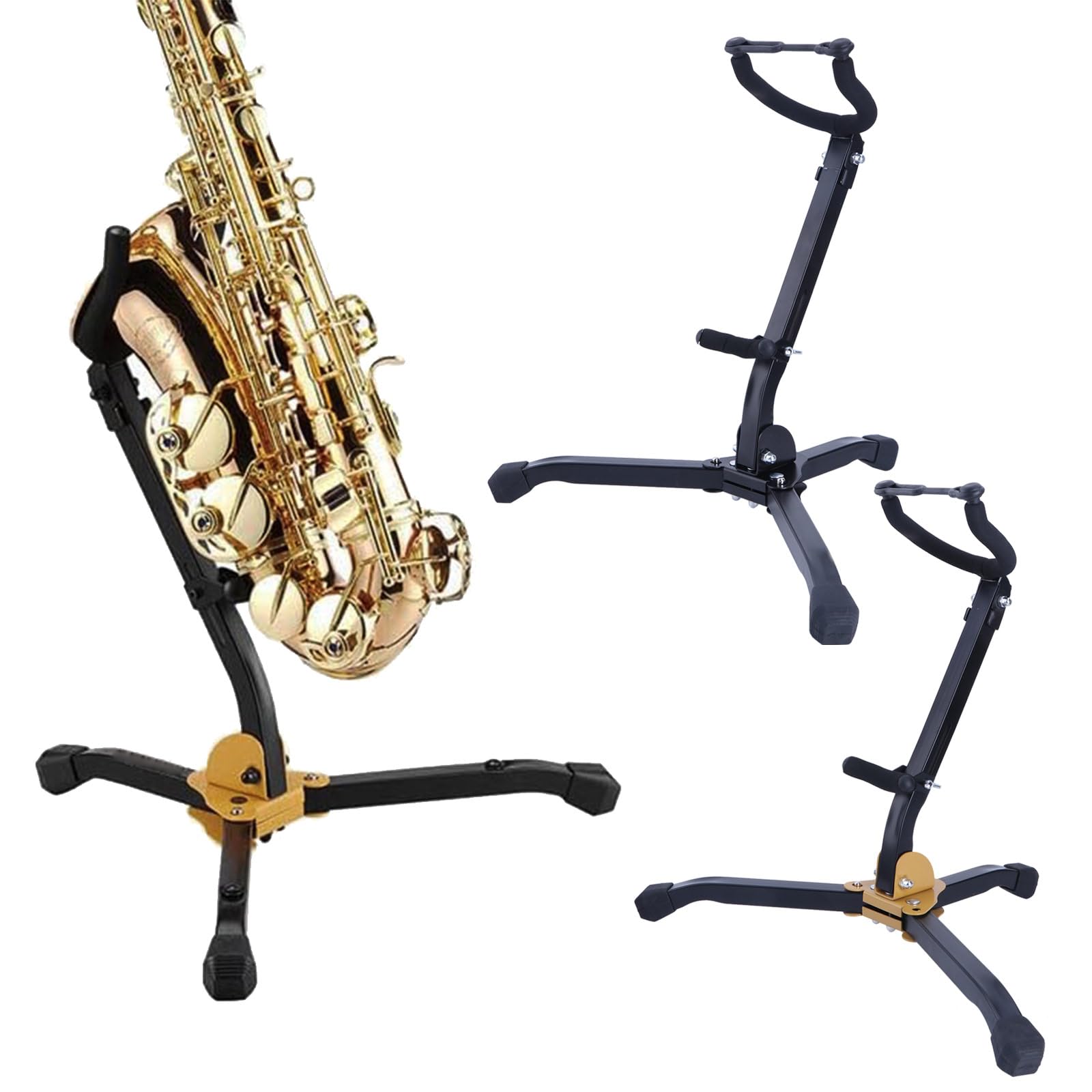 QIEIEI Folding Saxophone Stand Tenors Saxophone Stand Adjusted Metal Tripod Base Portable Stand Saxophone Holder Rack