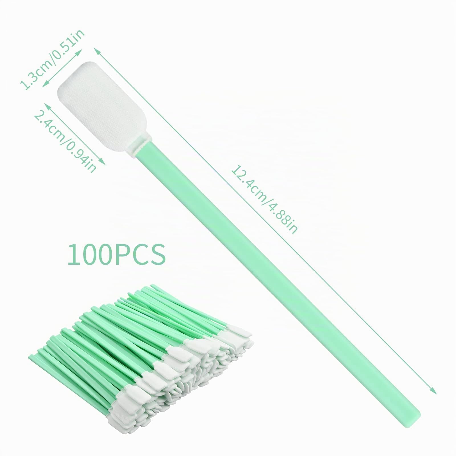 100 Pièces Bâtonnets de Nettoyage en Mousse, Écouvillons de Nettoyage, Bâtonnets de Nettoyage en Mousse sans Poussière pour Imprimante à Jet d'encre,Tête d'impression, Lentille Optique