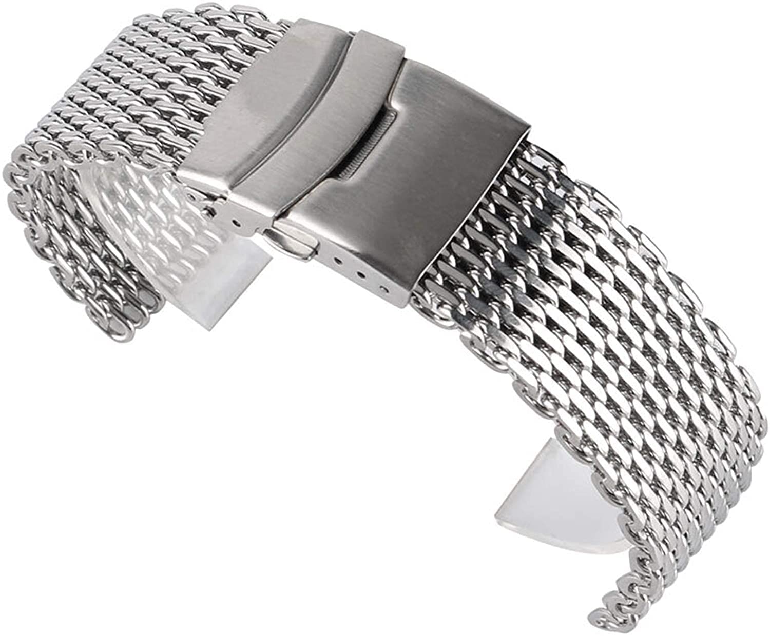 18/20/22mm Strap Mesh Bracelet en acier inoxydable Silver Strap Remplacement + 2 Spring Bars Bracelet