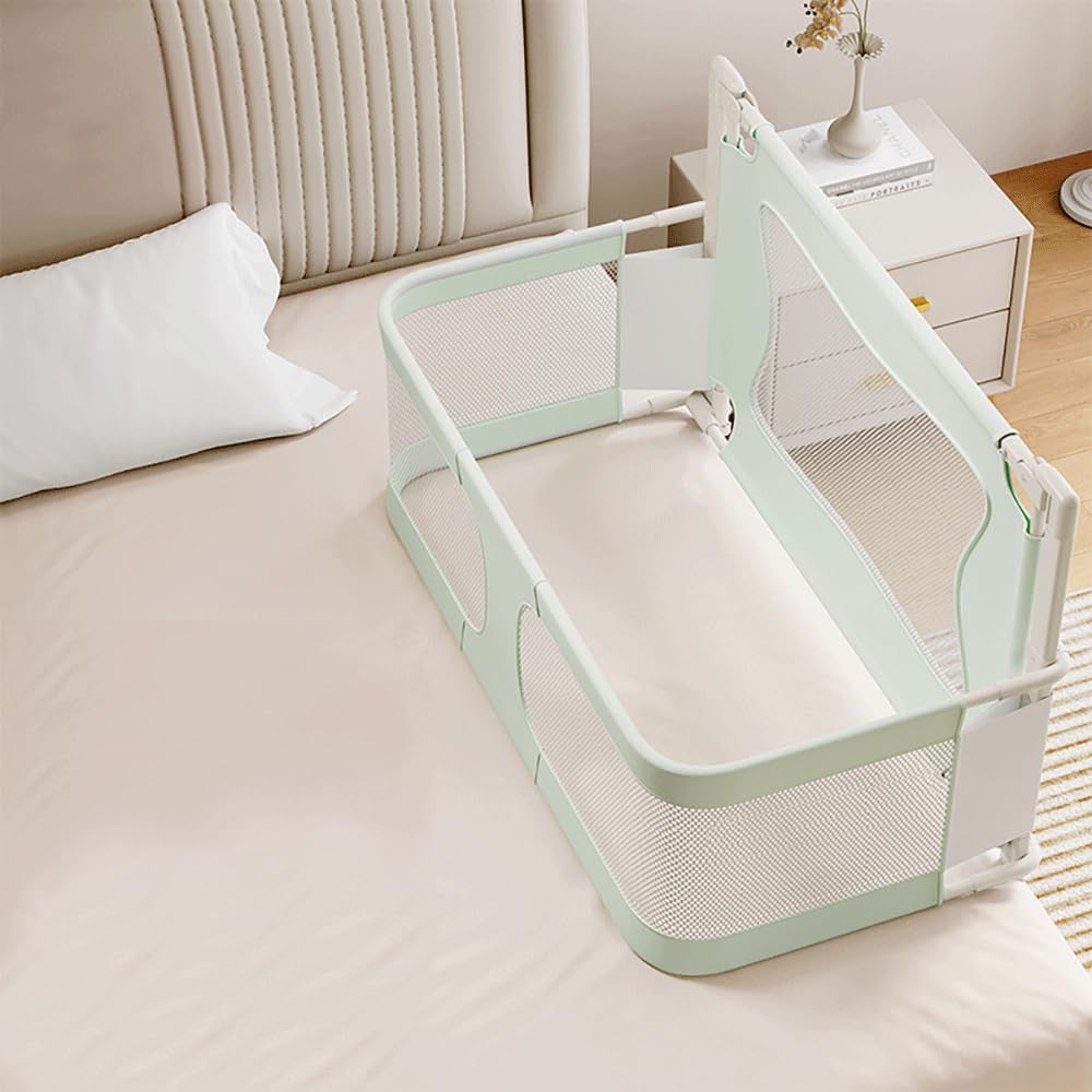 Kedia 1 reja para cama de bebé, valla plegable, riel de cama, barrera de protección para cama infantil para niños, protección contra caídas (verde-120 x 50 x 105 cm)