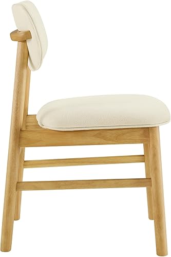 Miniatura 11 de CHITA Juego de 2 sillas de comedor tapizadas, modernas sillas de cocina y comedor de mediados de siglo, marco de madera de goma en roble, tela de