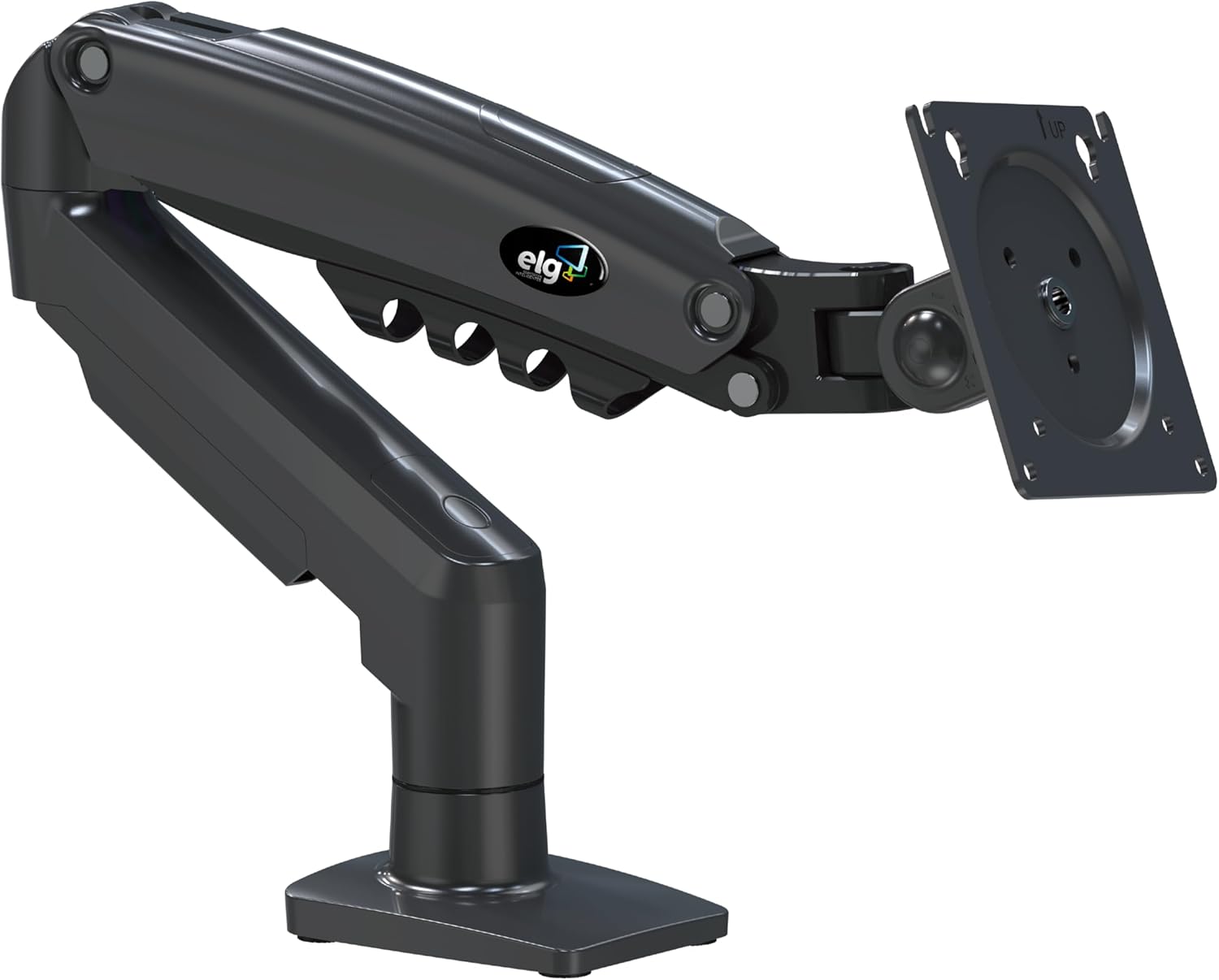 Suporte Articulado de Mesa elg, Pistão a Gás, Design Compacto e Retrátil, Ergonômico, Monitores 17'' a 35'', 2kg a 9kg, Preto, F80N, ELG
