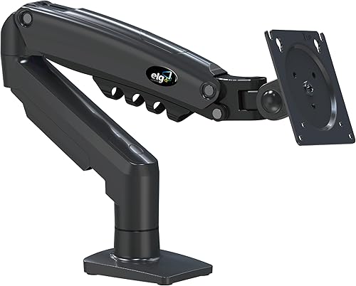 ELG Soporte de escritorio giratorio de movimiento completo para un solo monitor Potencie su espacio de trabajo con una flexibilidad inigualable para