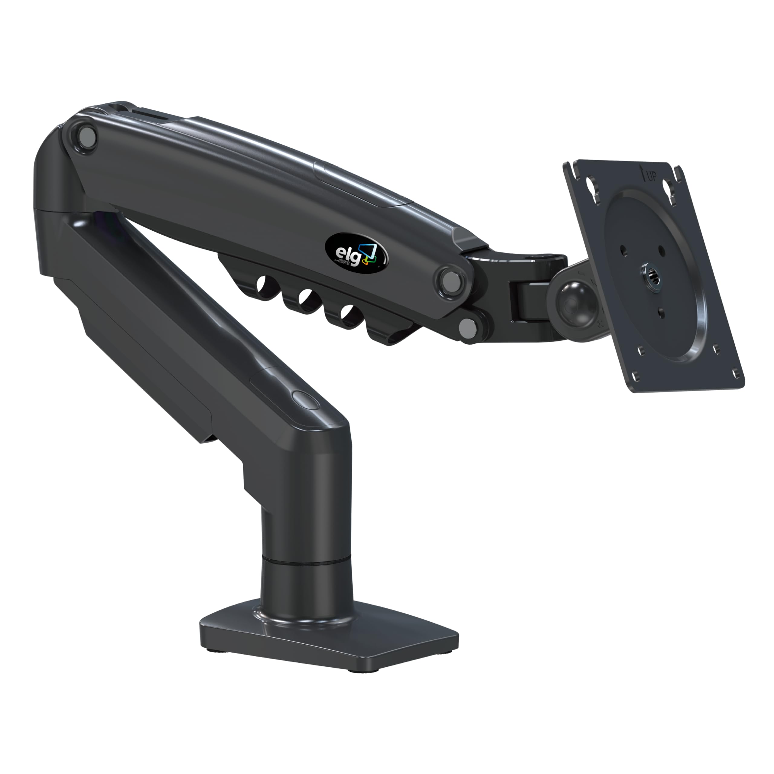 ELG Full Motion Swivel Single Monitor Desk Mount Stand: Empower Your Workspace with Unmatched Flexibility for 17” to 35'' Displays (4.4lbs to 19.8lbs Load) - F80N Model in Striking Black