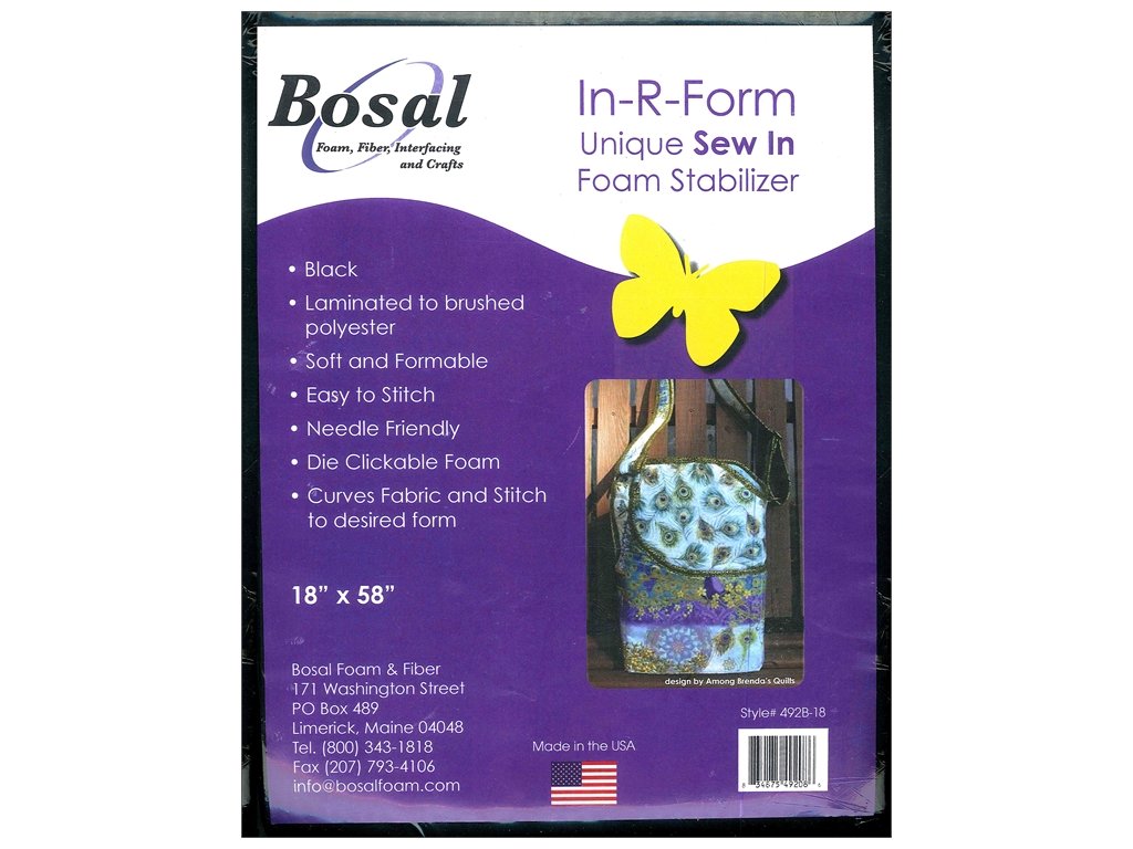 Bosal in R Form Sew in 18inx58in Blk Notion, Black