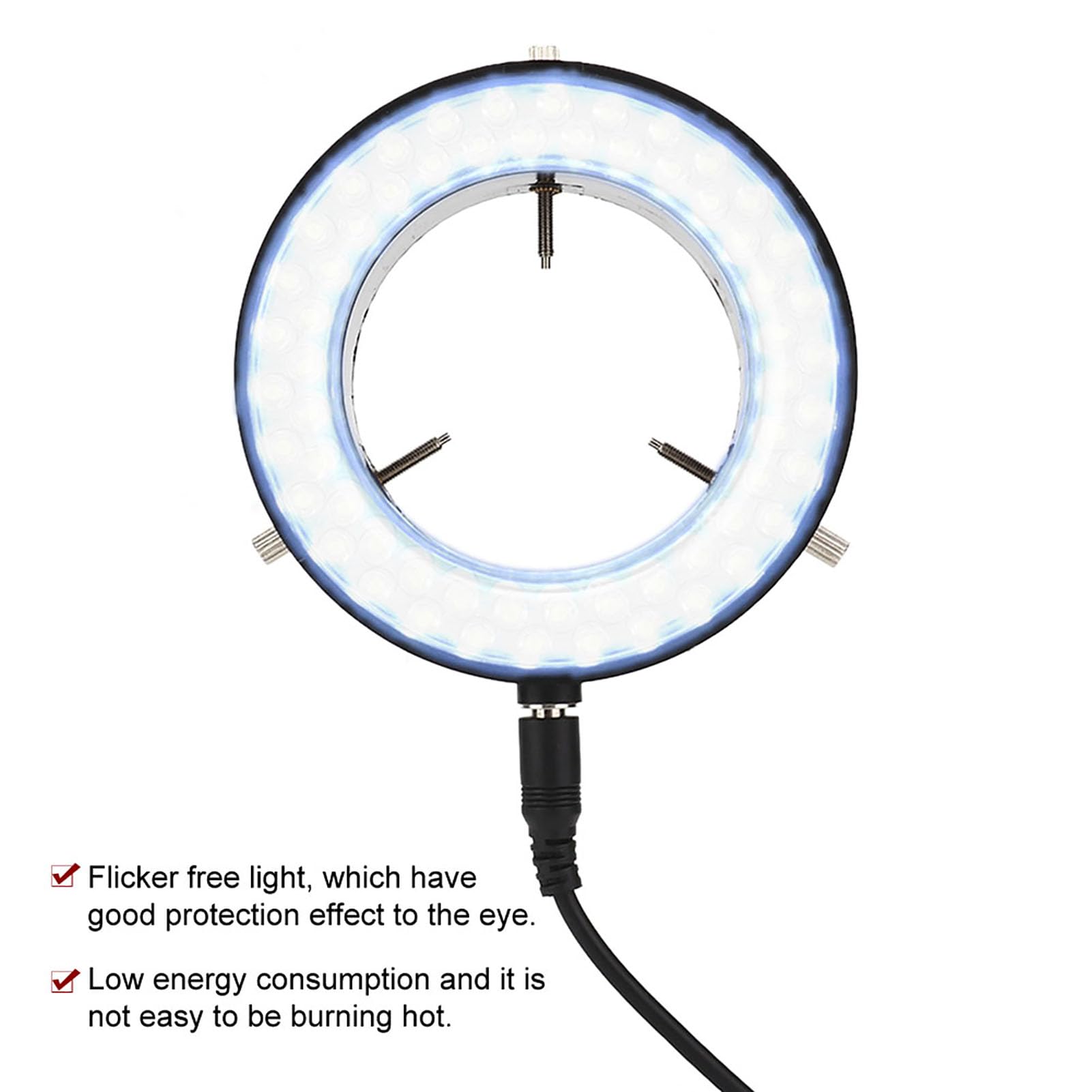 Accesorios para Microscopio Digital, 56 LED Anillo de Luz Ajustable Lámpara Iluminadora Microscopio Anillo de Luz para Microscopio Estéreo Adaptador de Lente para Reparación de
