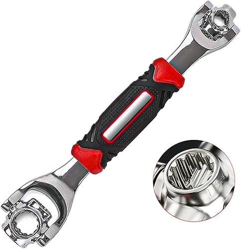 Llave universal 52 en 1 llave de vaso multifunción con cabezal giratorio de 360, herramienta de llave para reparación del hogar y bicicleta de coche