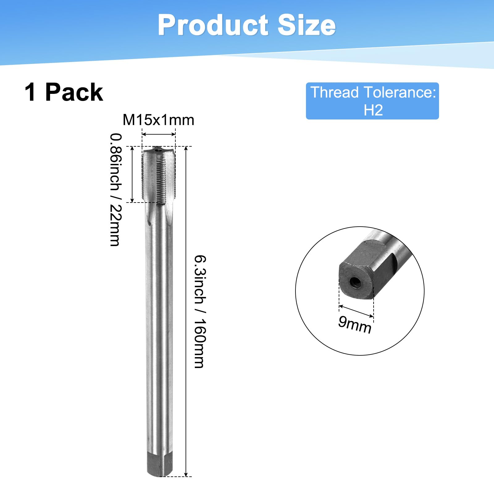M METERXITY M15x1mm Metric Thread Tap - Image 3