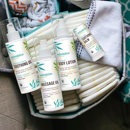 Miniatura 8 de Mambino Organics Aceite calmante para bebés – Aceite orgánico sin perfume con jojoba y onagra – Suave para el cabello y piel seca, irritada y con
