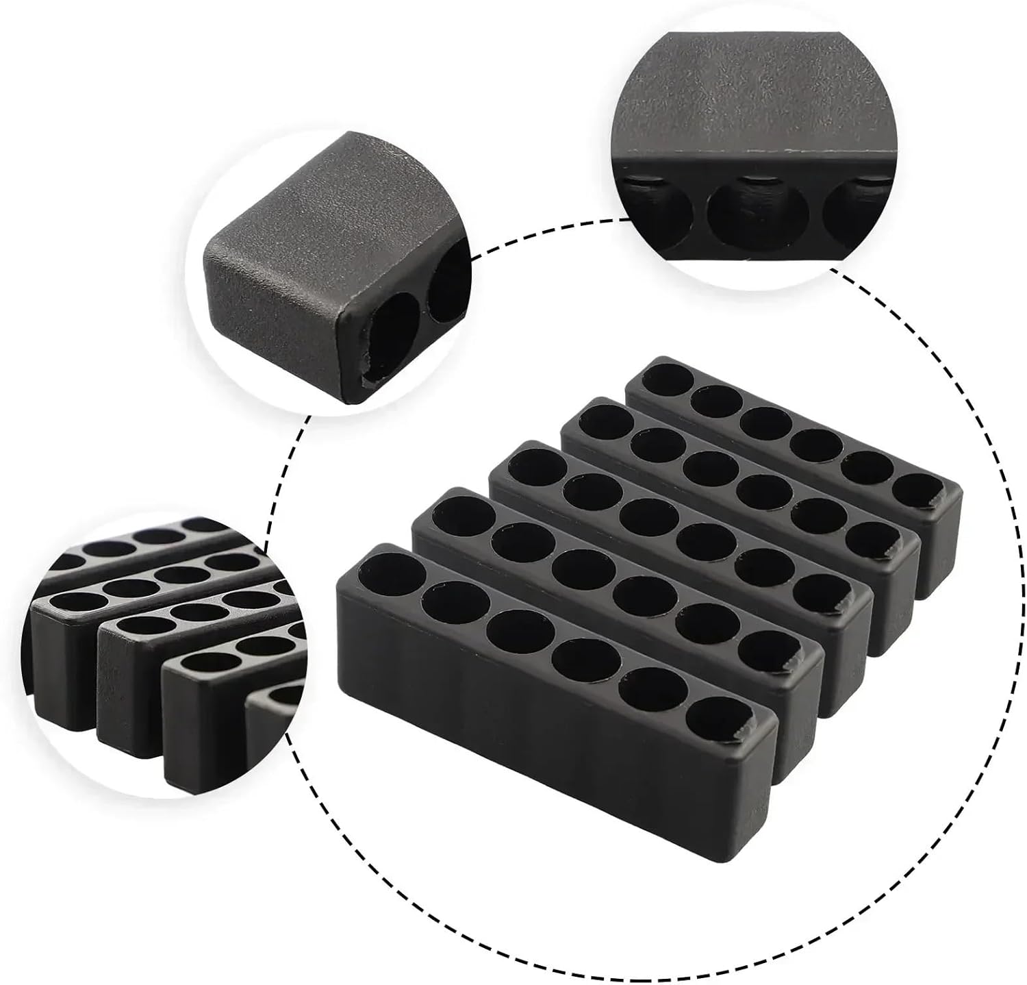 5pcs Screwdriver Bit Holder Organizer - 1/4 Inch Hex Shank Storage Case for Drill Bits
