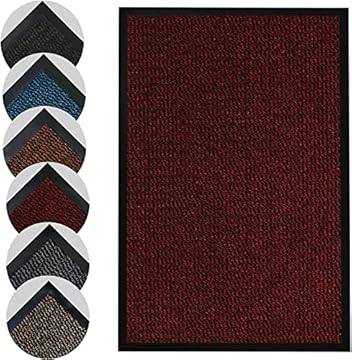 Homatz Door Mat Indoor & Outdoor Heavy Duty Floor Mat - Non Slip Rubber Back Door Mats Indoor Rug - Dirt Trapper Super Absorbent Front Door Mat, Washable Doormats Barrier Mat (Red,50x80 cm)