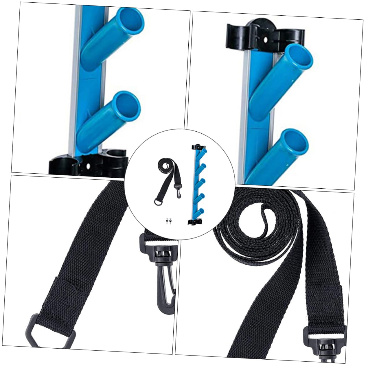 Sosoport Soporte de Limpieza de Piscinas Azul PVC y Nylon para Herramientas