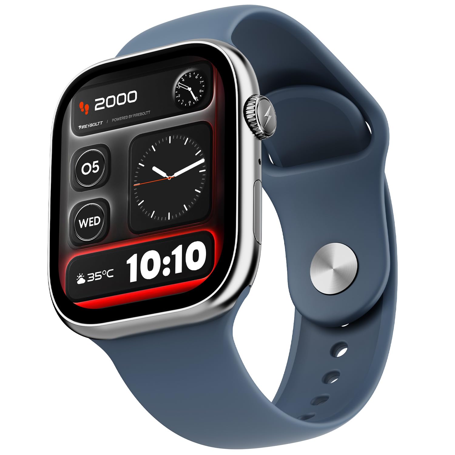 Fire-Boltt Ninja X Ring Smart Watch with 1.96” Always-On Display, Bluetooth Calling, Wireless Charging, AI Voice Assistant, 500+ Watch Faces, Health Suite, Smart Watch for Man & Woman – Blue S-image-4