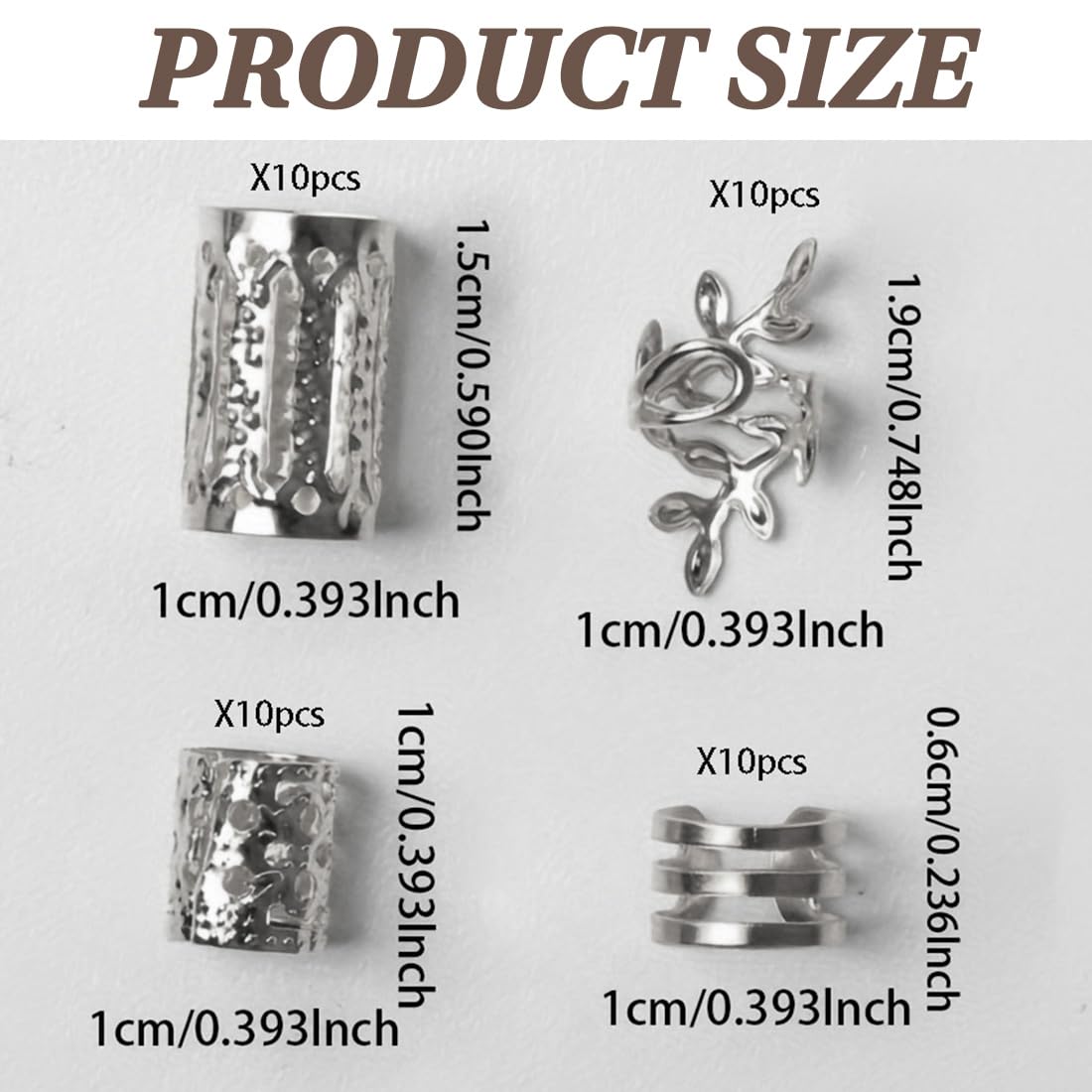 24 Perline per Dreadlock Perline a Tubo per Capelli Accessori di Gioielli per Intrecciare Capelli DIY Decorazioni per Capelli Intrecciati per Uomini e Donne, Stile Tibetano (Motivi Chic