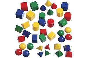 edxeducation Mini Geometric Solids - Set of 40 - 3D Shapes for Math & Geometry