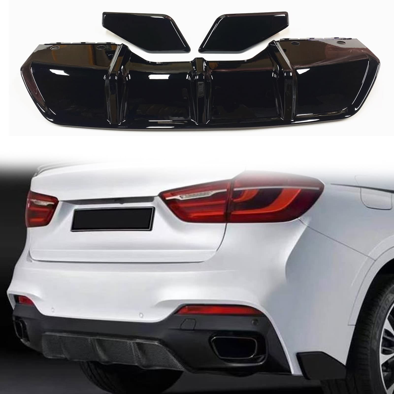 Diffuseur de pare-chocs arrière laqué pour X6 F16 spoiler de botte premium