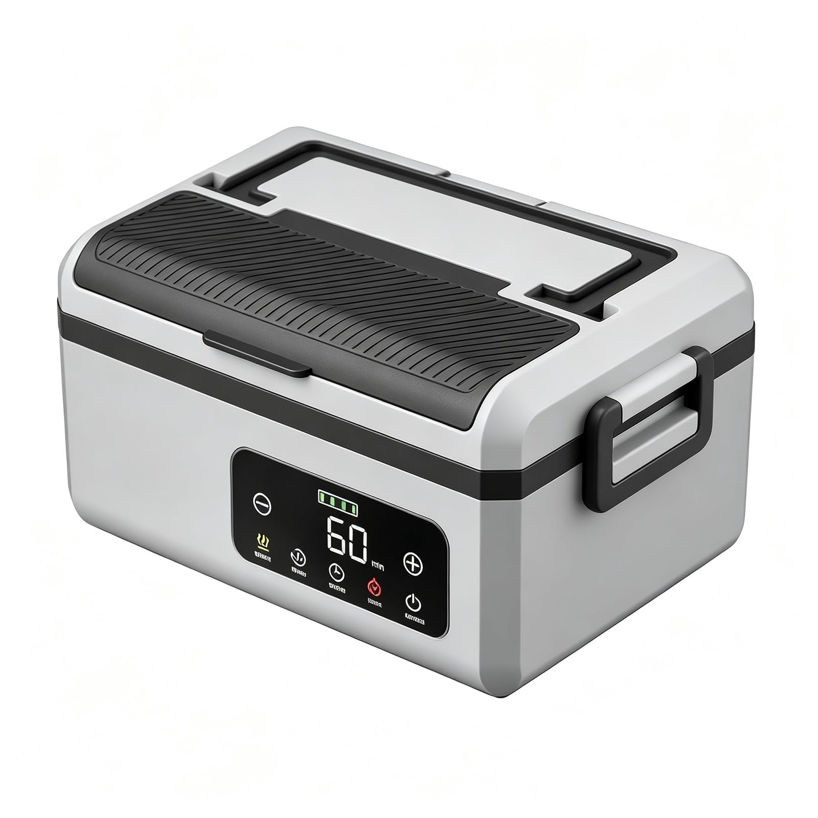 Fiambrera Eléctrica con Pantalla Digital Inteligente | Gran Capacidad y Fácil de Limpiar,Acero Inoxidable 304,ideal for la Oficina,el Coche y el Aire Libre(White,1500L)