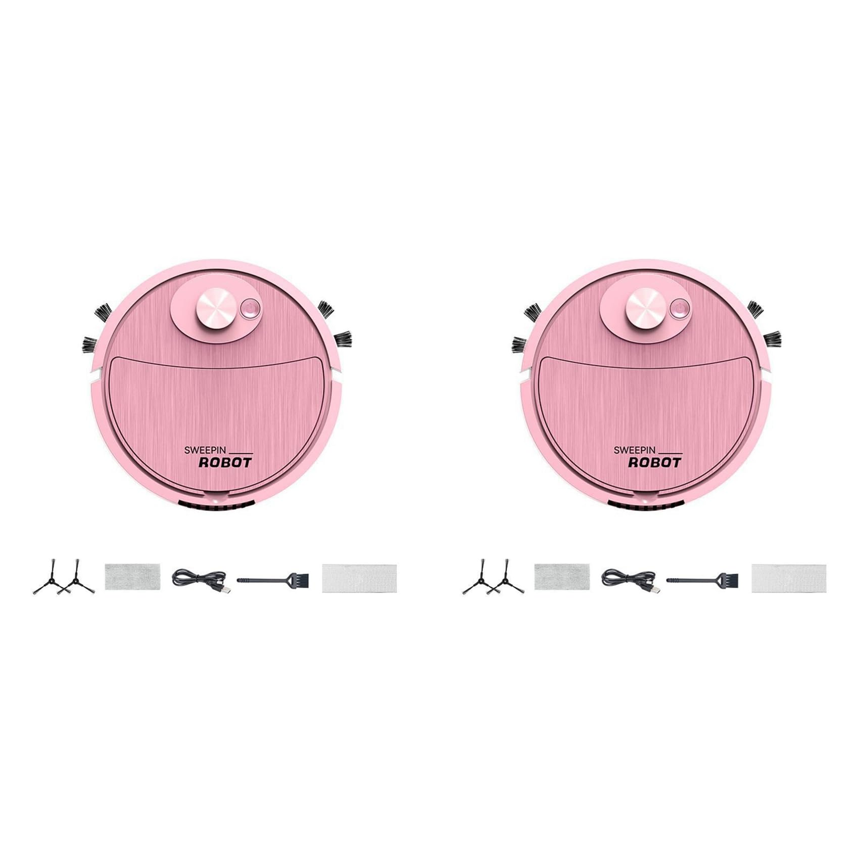 Hndhbfgrt 2X USB Sweeping Robot Vacuum Cleaner Mopping Smart Wireless Dragging Cleaning Sweep Floor for Home -C
