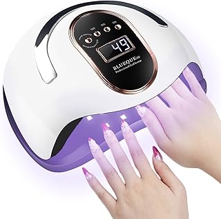 UV LED Nail Lamp 168W, UV Light for Nails Gel Polish, Professional Curing with 4 Timer Setting Auto Sensor, LED Gel Nail Dryer for UV Gel/Acrylic Nails/UV Builder/Home/Salon
