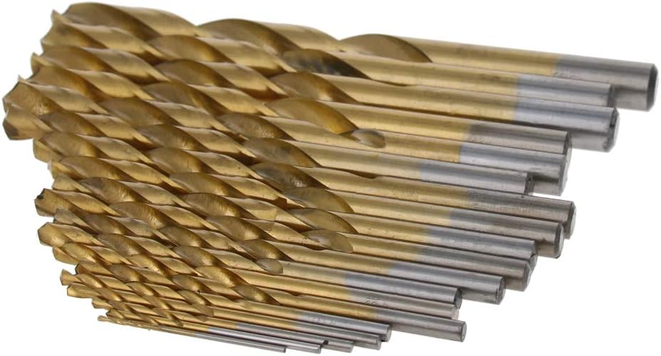 Utoolmart HSS Twist Drill Bit Set Titanium Coating Straight Shank Spiral Rotary Tool 1mm-10mm Drilling Dia 1 Set