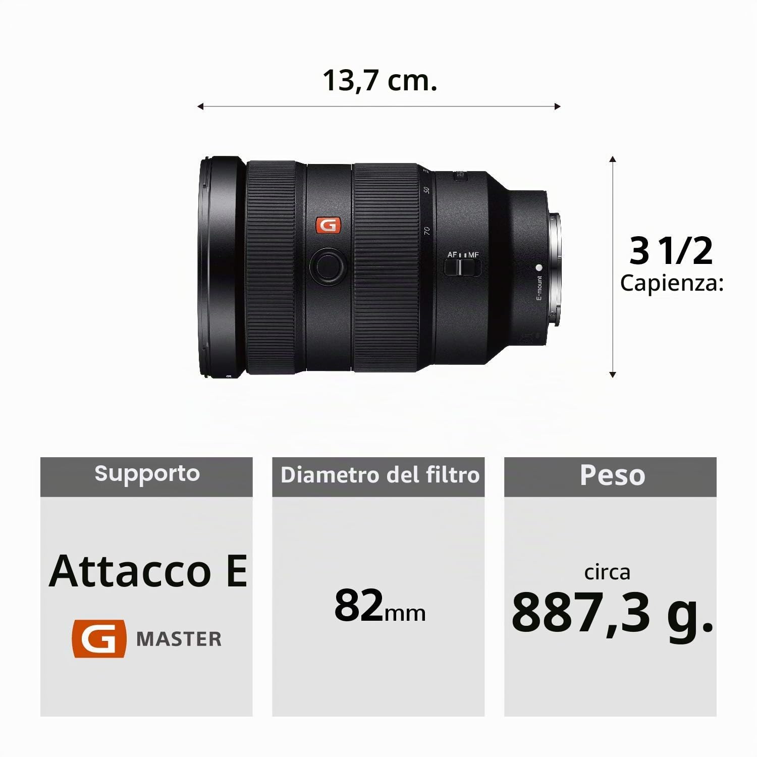 Sony FE 24-70mm f/2.8 GM - Obiettivo Zoom, Full-Frame, Zoom Standard (SEL2470GM)