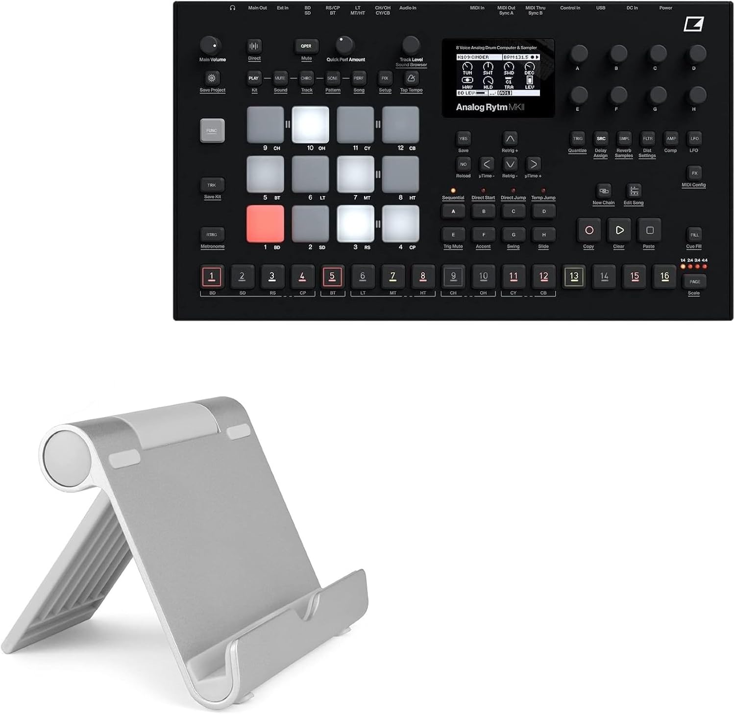 BoxWave Stand and Mount Compatible with Elektron Analog Rytm MKII - VersaView Aluminum Stand, Portable, Multi Angle Viewing Sturdy