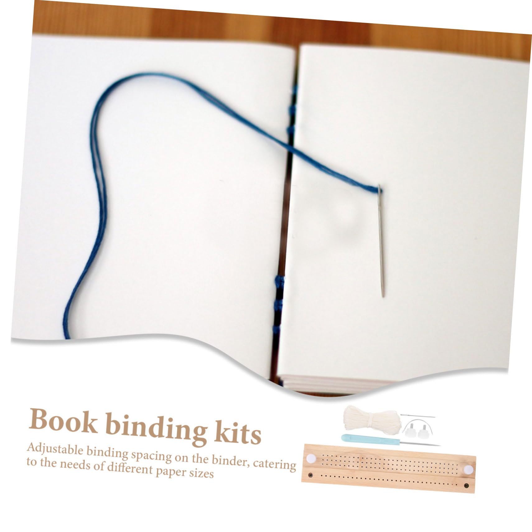 SHINEOFI Kit di Strumenti per Rilegatura Libri Fai da Te Perforatore e Cucitura, in Metallo e Legno, Resistente, per Uso Personale e Taccuini in Carta