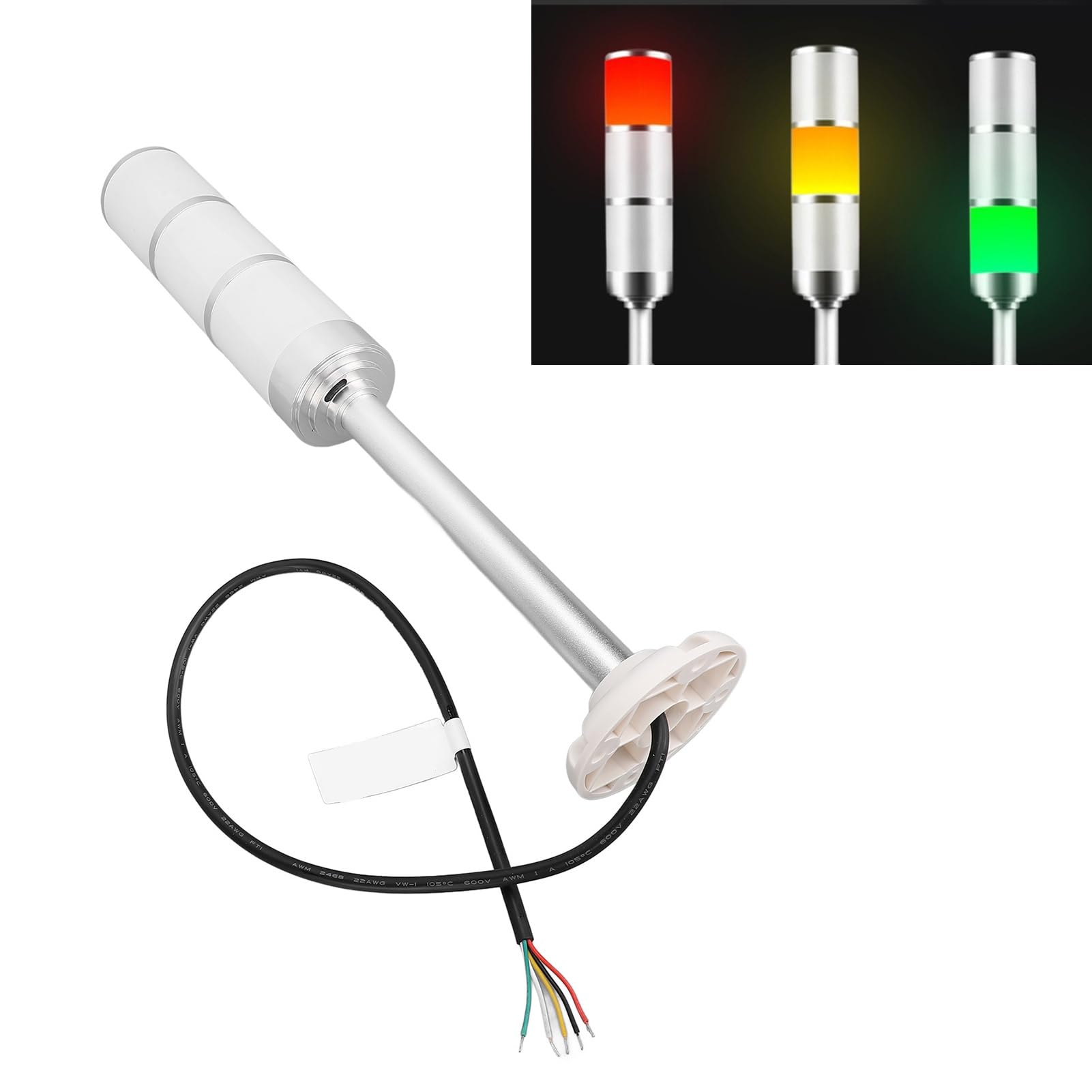 Torretta Luminosa di Segnalazione Industriale DC 24V, Lampada di Avvertimento a LED a 3 Strati Luce Flash Altamente Luminosa per Officina di Macchine CNC