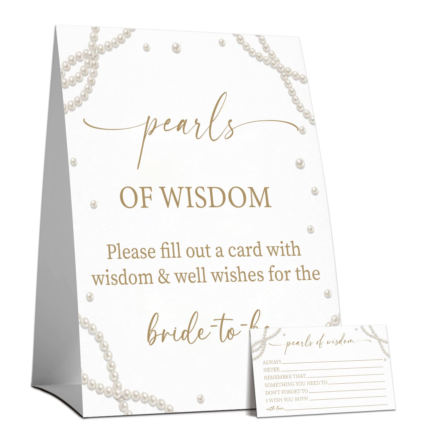Jeu de fête prénuptiale Pearls of Wisdom pour une animation de mariage élégante