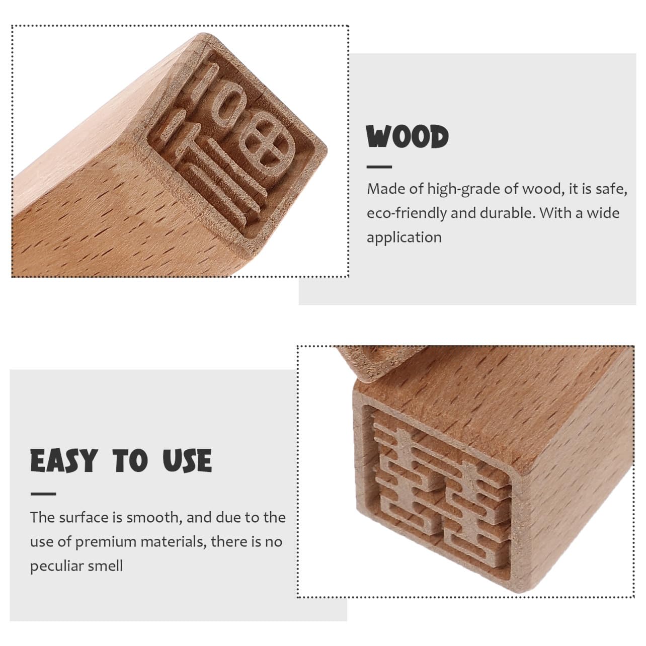 Operitacx 10piezas Sellos De Pastel De Madera Para Patrones Auspiciosos Para Decoración De Tartas y Manualidades Herramientas De Hornear Prácticas y Fáciles De Limpiar