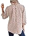Avanova Women's Leopard Printed Ruffle Hem 3/4 Sleeve Mock Neck Elegant Work Blouses Top Beige Large