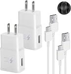 Chargeur pour Samsung Galaxy S9, Swadaws 2 Pack Adaptive Fast Wall Android Comprimé de téléphone portable Chargeur Station Adaptateur USB Type C Câble compatible Samsung Galaxy S20 S10 S10e S8 Plus/Note 8 9 (Blanc)