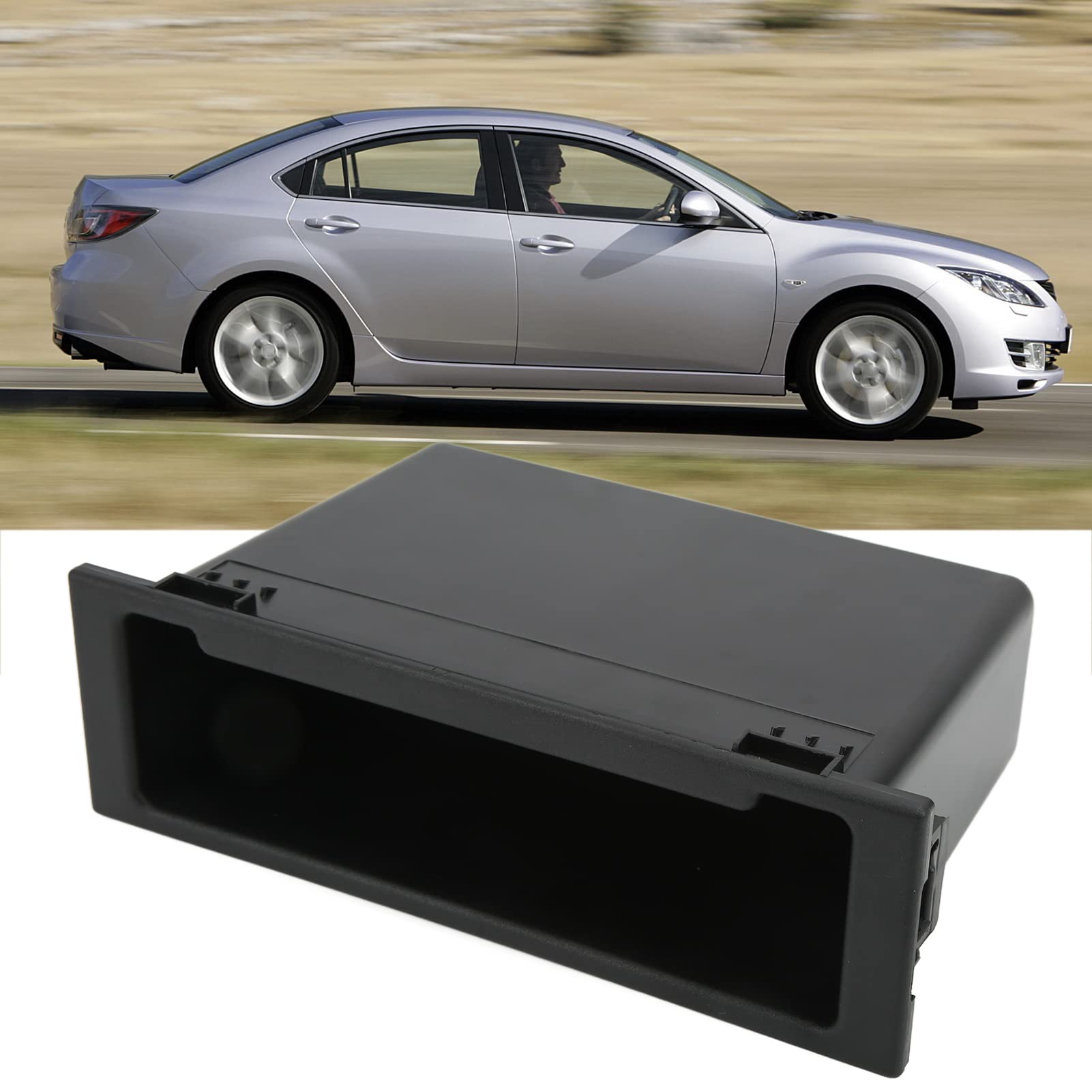 Poche de Rangement pour Radio Stéréo Vide Poche Tableau de Bord Voiture Boîte de Rangement pour Autoradio 1 Din, Poche pour Autoradio, Mallette de Rangement Parkeerschijven