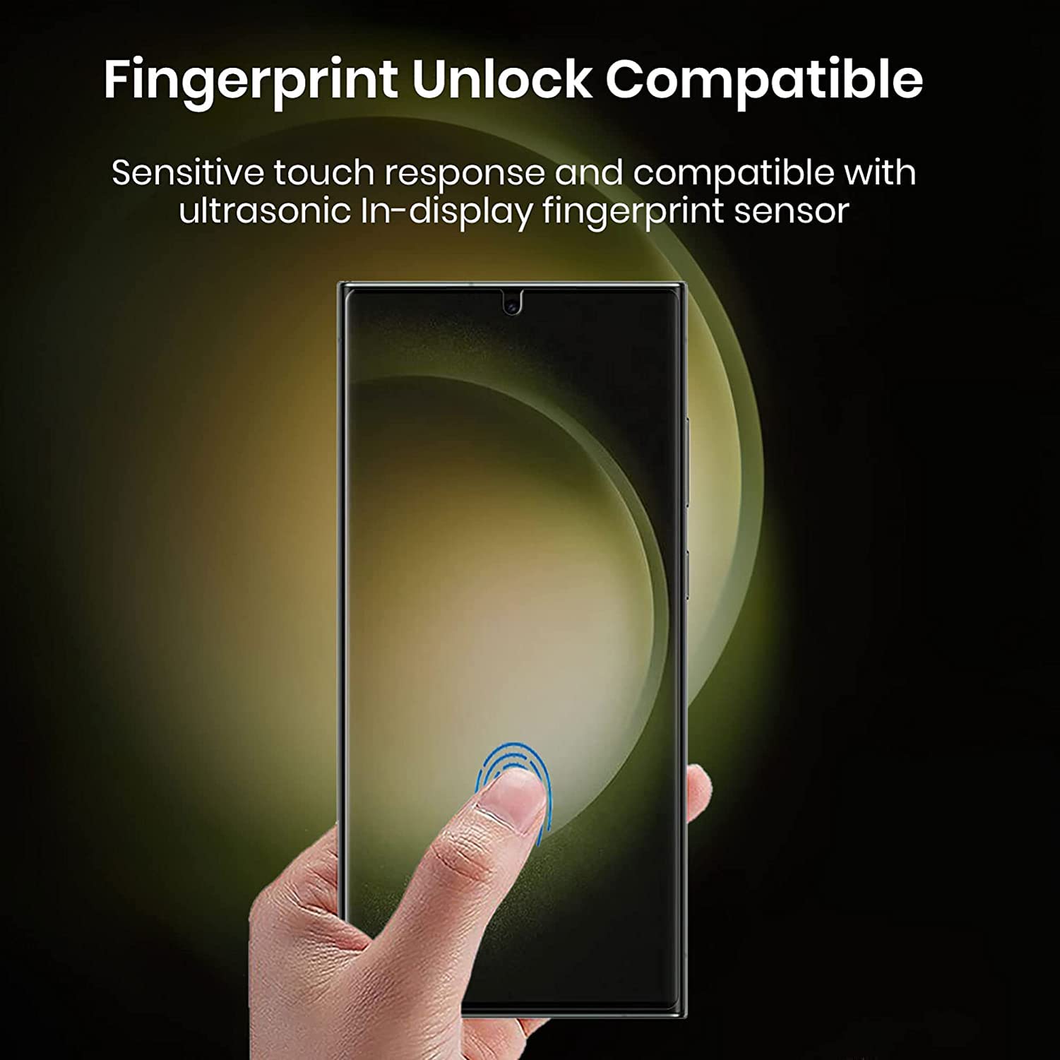 Protector de pantalla de privacidad para Galaxy S25 Ultra, compatible con fundas, compatible con desbloqueo de huellas dactilares, película de hidrogel adhesiva completa [paquete de 2], película de