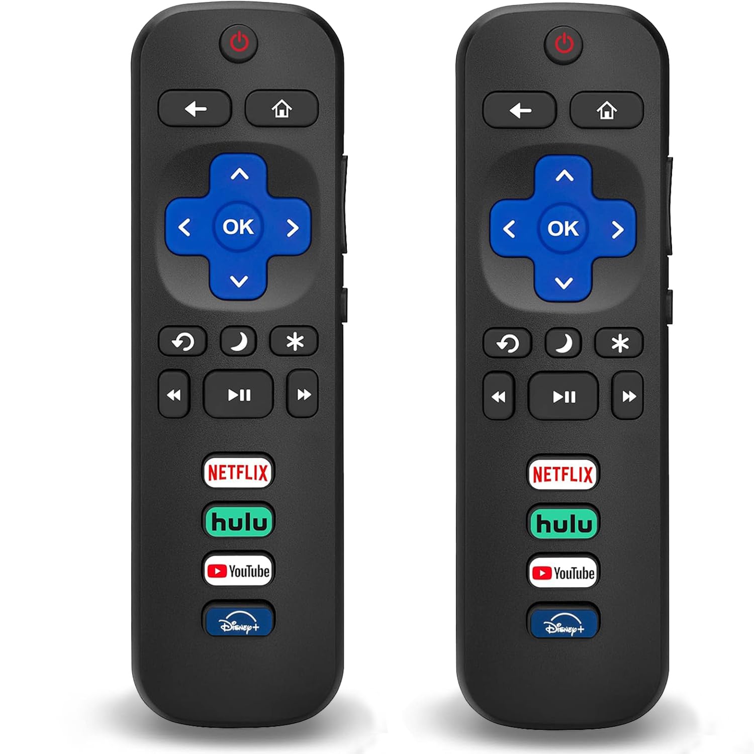 2 Pack Replacement Remote Compatible for Roku TV, Universal Remote Control Fit for TCL/Hisense/Insignia/JVC/Onn/Philips/RCA/Sharp/Sanyo/Hitachi/LG/Magnavox RokuSmart TVs (Not for RokuStick or Box)