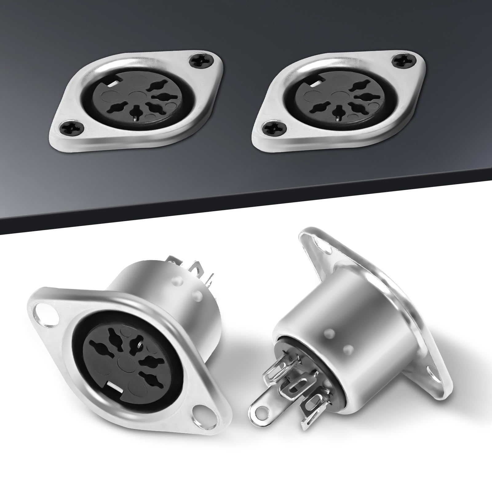 XMSJSIY 4 Prese DIN A 5 Pin Per Montaggio Su Pannello, Connettori Audio/video, Metallo E Plastica