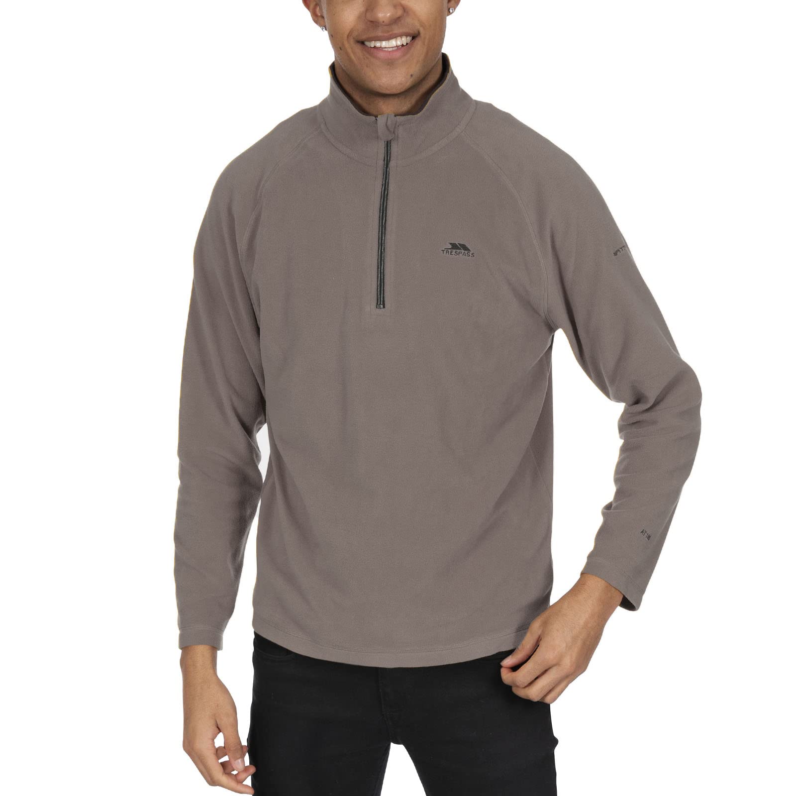 Trespass Blackford Mens Casual Warm Jumper Pull Over Microfleece Storm Grey