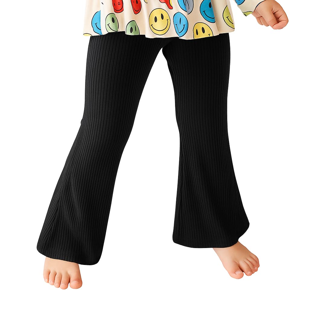 Posh Peanut Solid Ribbed - Black - Bell Bottoms