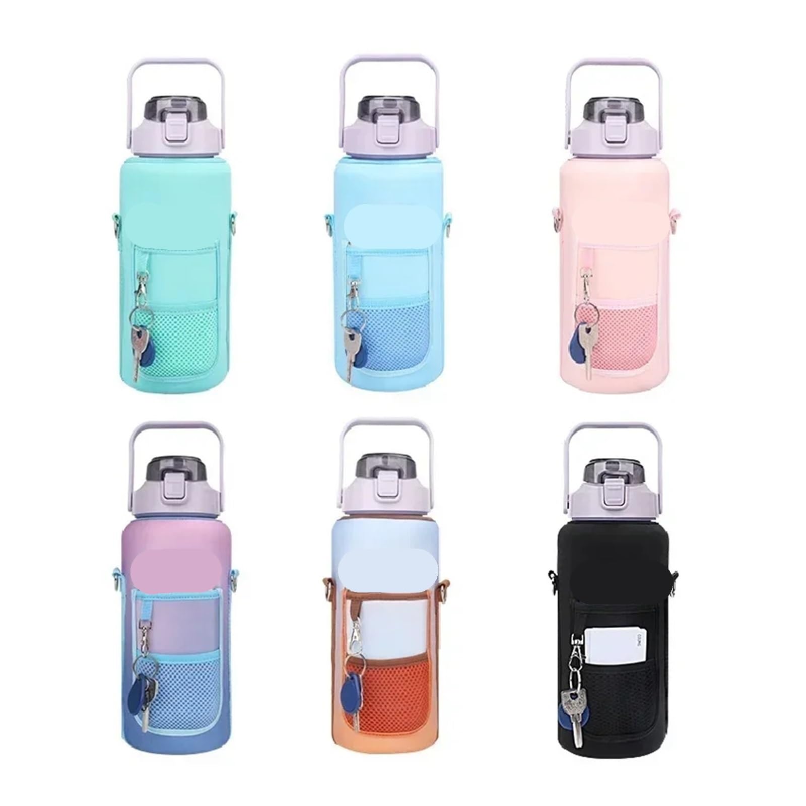 Trinkflaschenhalter 2 l (64 oz) Sport-Wasserflaschenhülle, isolierte Becherhaltertasche mit schrägem Riemen for Fitness, Fitnessstudio, Outdoor-Sport