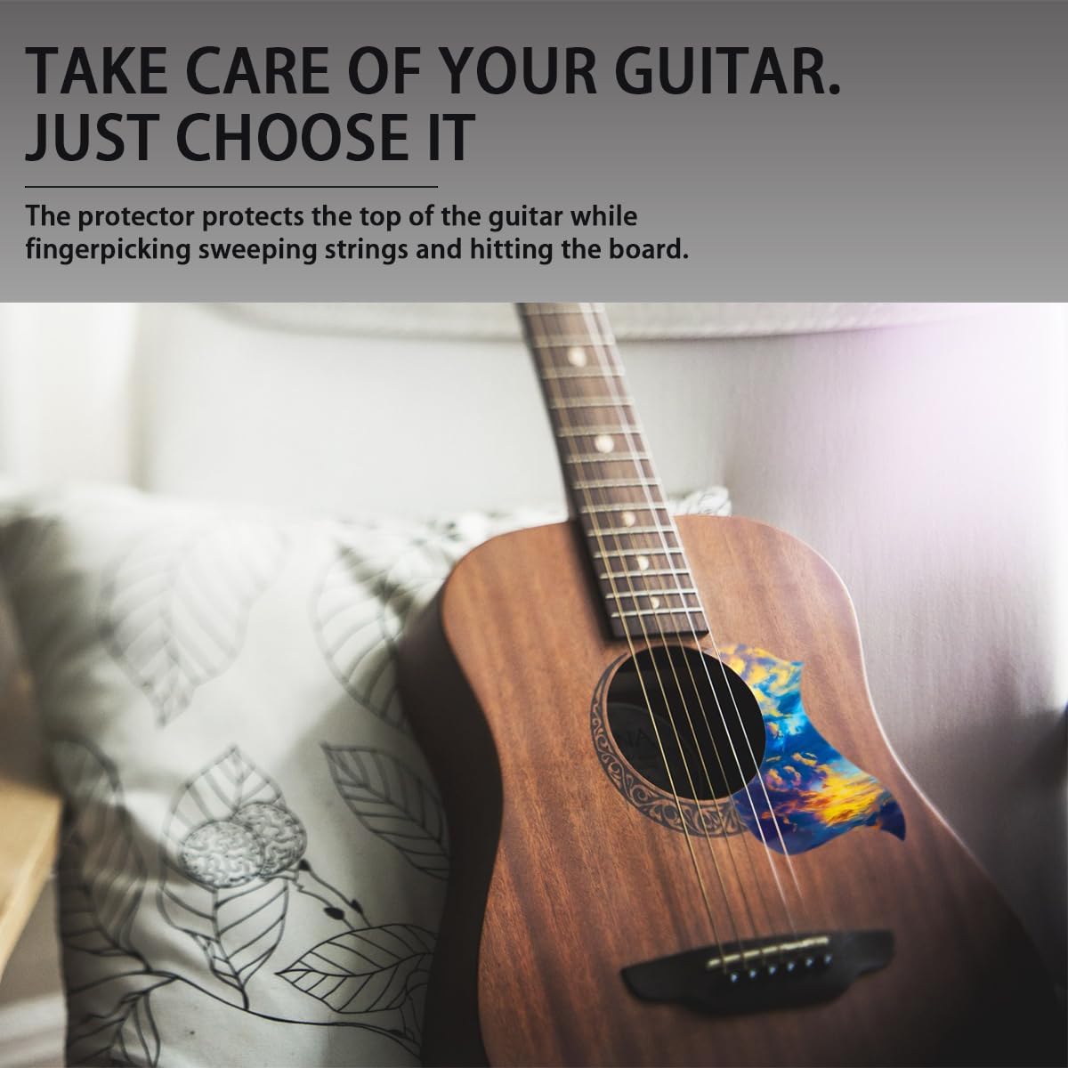 Guitar Pickguard 1Pcs Self Adhesive Cloud Shape PVC Sticker Anti-Scratch Acoustic Guitar Protector Guitar Replacement Part image 4