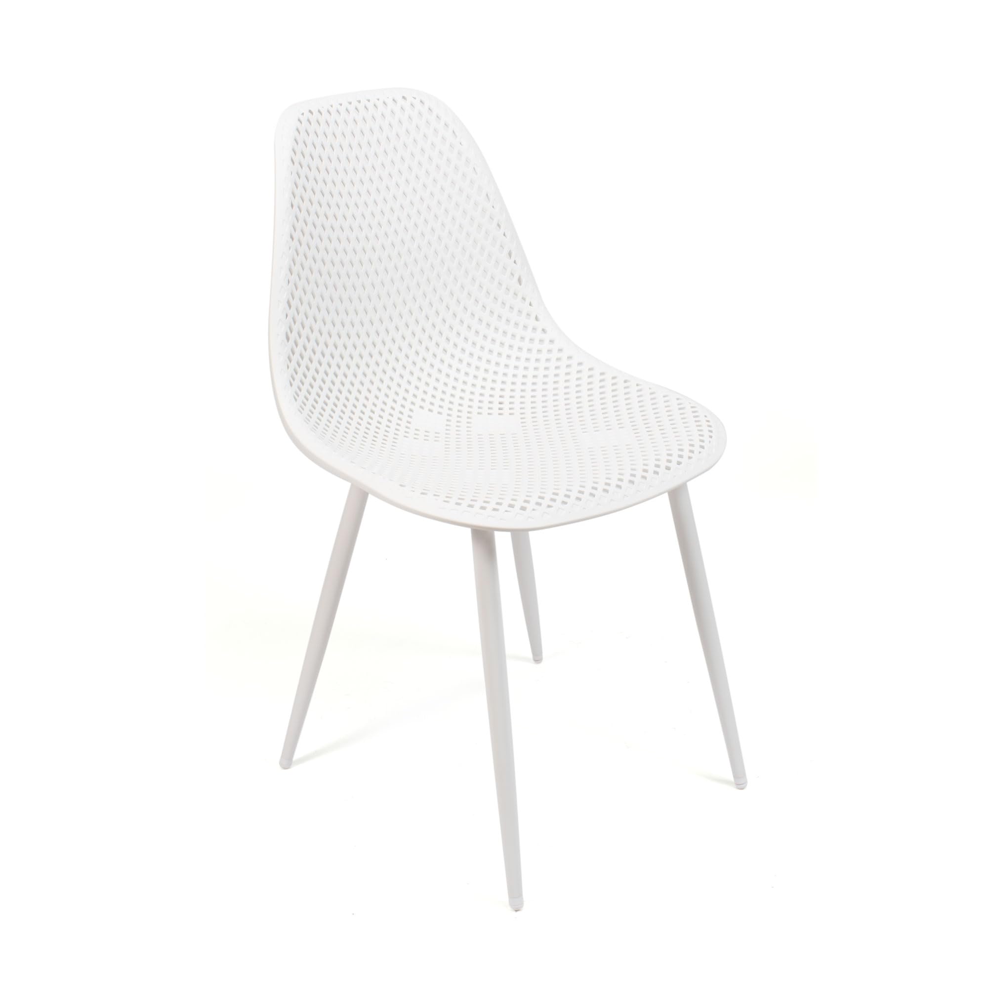 THE SECRET HOME - Conjunto de 2 y 4 Sillas en Polipropileno y Metal/Madera - Asiento de Diseño Ideal para Comedor y Cocina - Varios Modelos (2, Modelo 7 - Blanco)