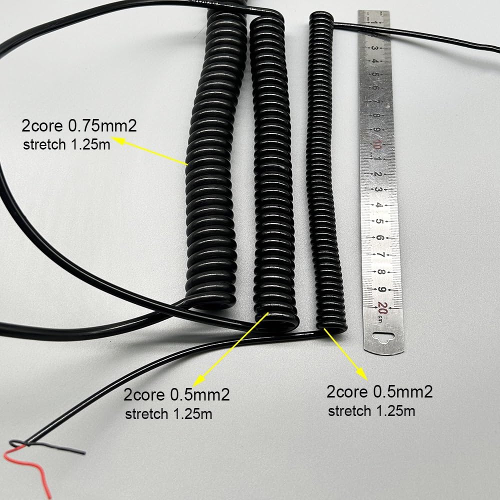 Cavo di alimentazione a 2 fili a spirale 18AWG 20AWG 24AWG Estensione molla
