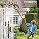 Akku Astschere mit Teleskopstiel 2 m, Elektrische Gartenschere mit Sicherheitsschalter, 2 x 2000mAh Akku, 2 x SK5 - Klingen, LCD Anzeige, Professionelle Elektrogartenscheren zum Baumschneiden