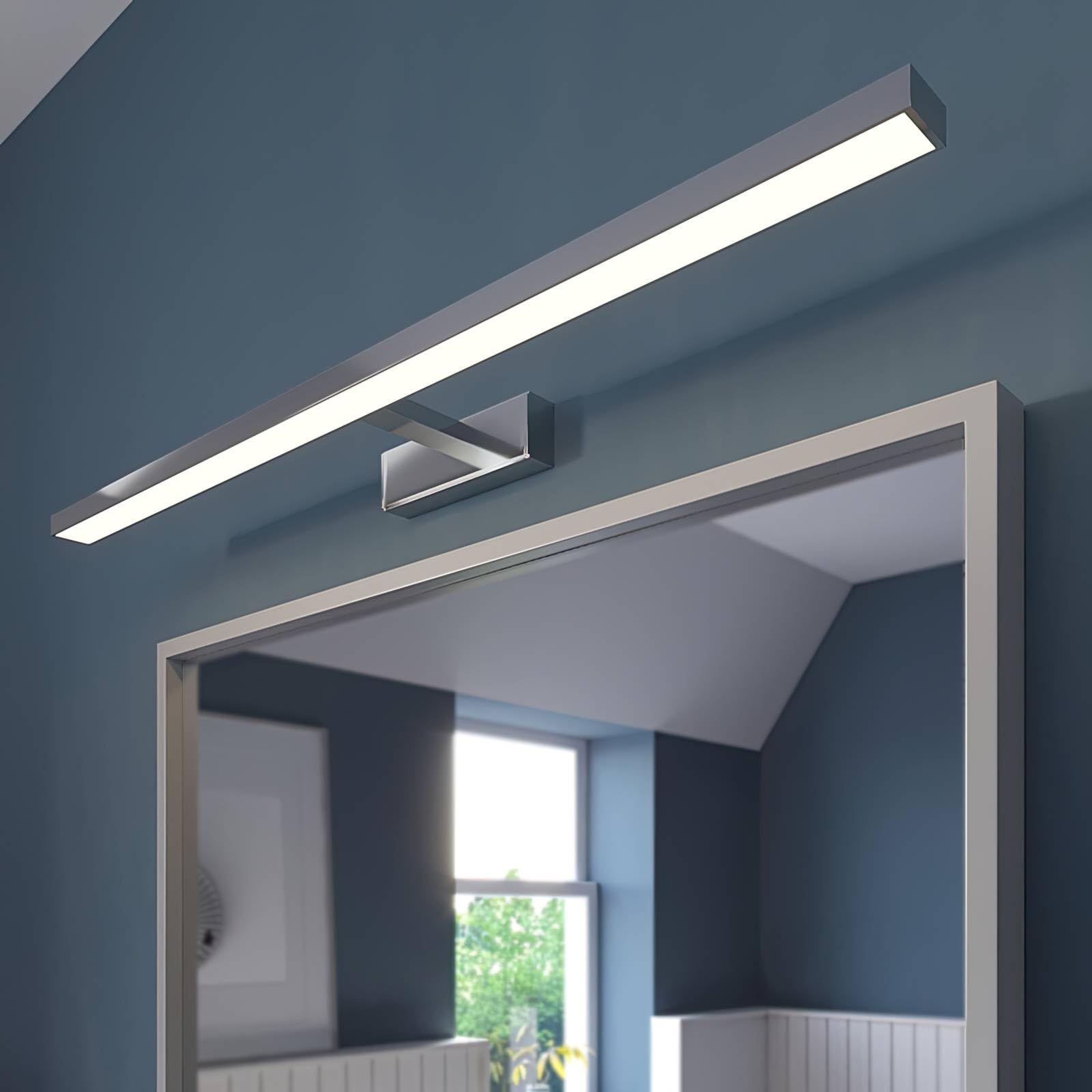 Lindby LED Wandleuchte, Wandlampe Bad Jukka (spritzwassergeschützt (Modern) in Chrom aus Aluminium (1 flammig) - Wandleuchten Spiegelleuchte Badezimmer Wandbeleuchtung Badezimmerleuchte