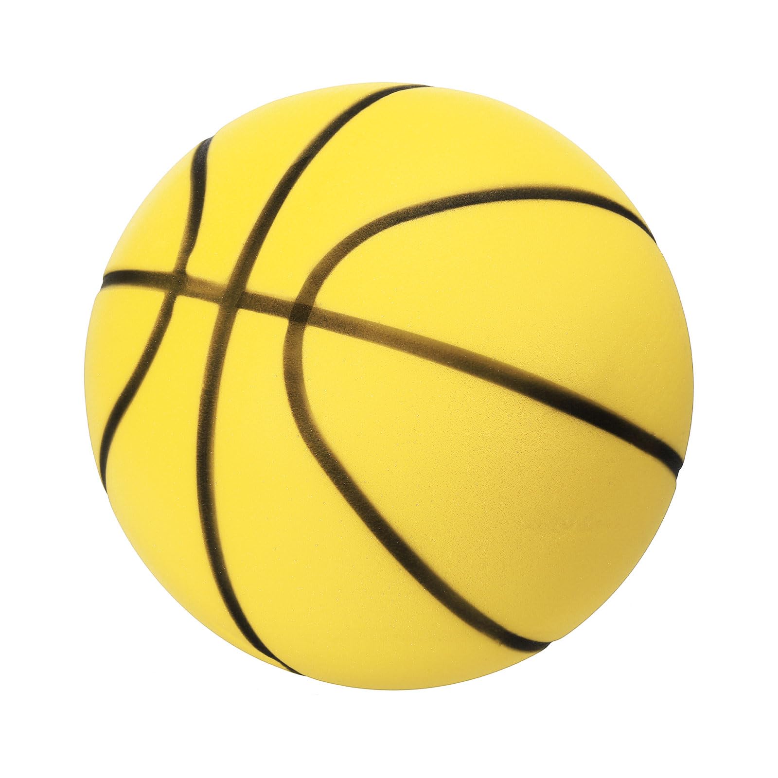 PATIKIL Silent Basketball Size 3 (7.1"), No Noise High-Density Foam Dribbling Indoor Basketball with Net Bag for Quiet Dribbling and Indoor Sport, Yellow
