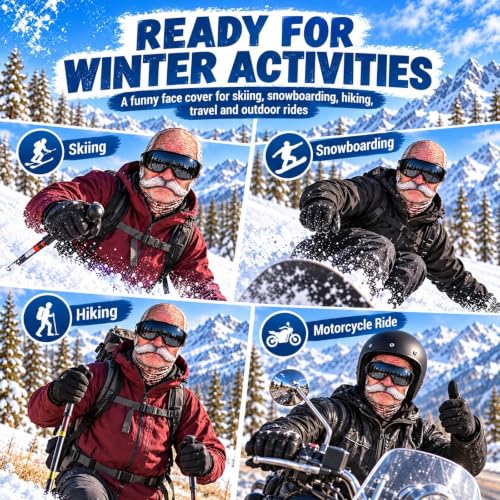 Funny Ski Mask for Men Realistic Face Balaclava 3D Printed Old Man Masks - image 6