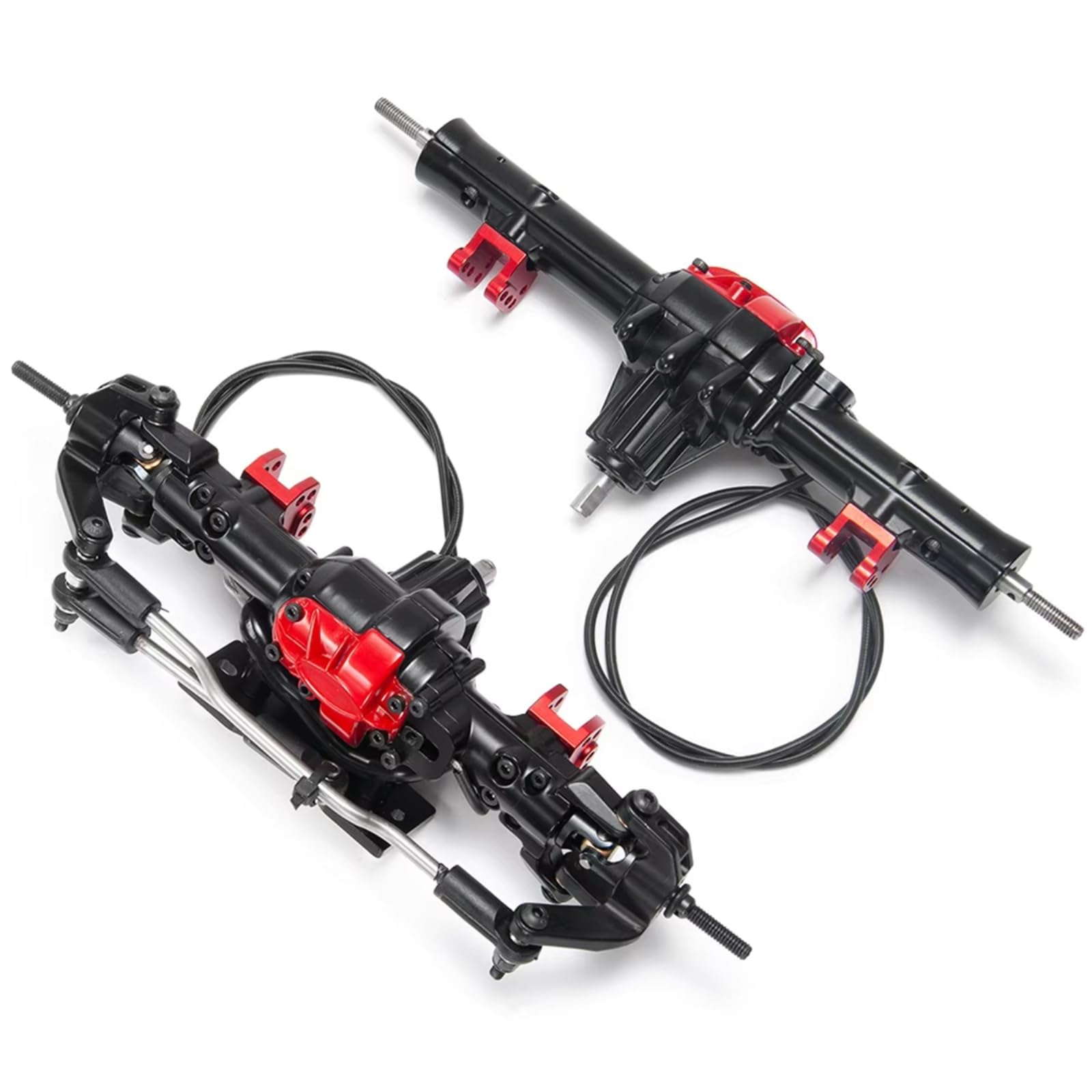 RC-Achse Ersatzteile Kompatibel Mit D90 1/10 RC Crawler Car Upgrade-Teile Aluminium Komplette Vorder- Und Hinterachse Mit Differentialsperre