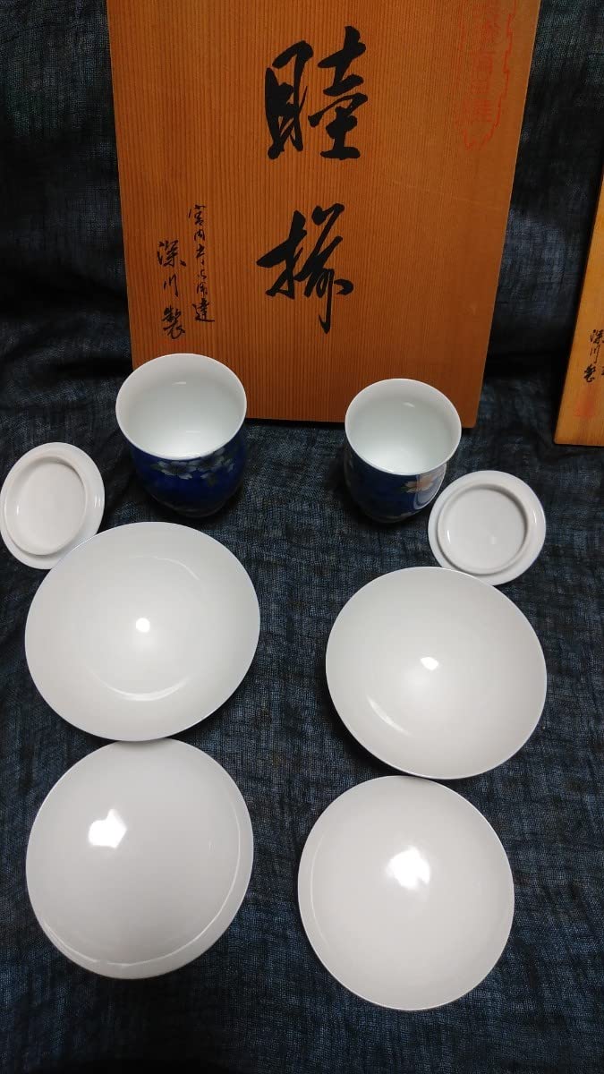 Amazon.co.jp: 深川製磁 桜花紋 ①睦揃 ② 箸置き 計 5点セット